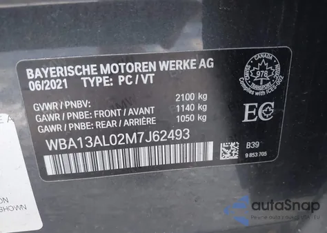2021 BMW M235I Gran Coupe xDrive from USA, damaged, VIN WBA13AL02M7J62493
